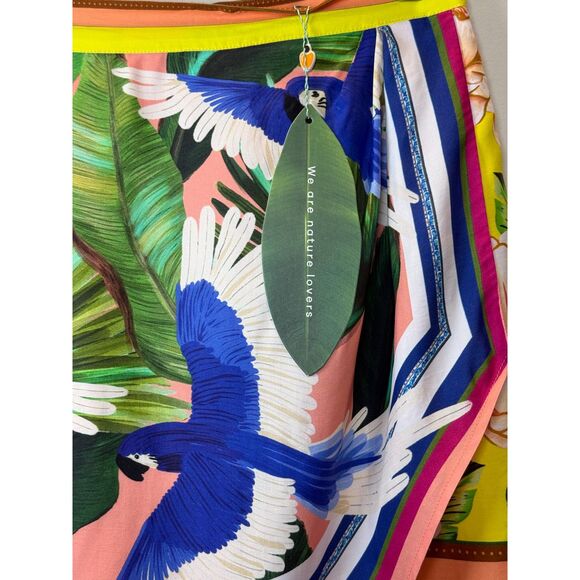 Farm Rio NWT Double Scarfs Pastel Mini Skirt Women’s Size Small Eco Viscose - Picture 4 of 11